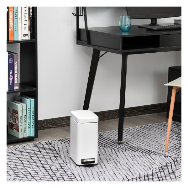 Afvalemmer - Diller - Stijlvol design – Met footpedaal - Wit
