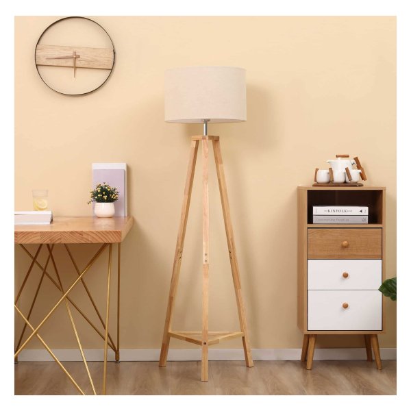 Vloerlampenlampenkap - Zaza Home - Moderne 40W - Elegant wit