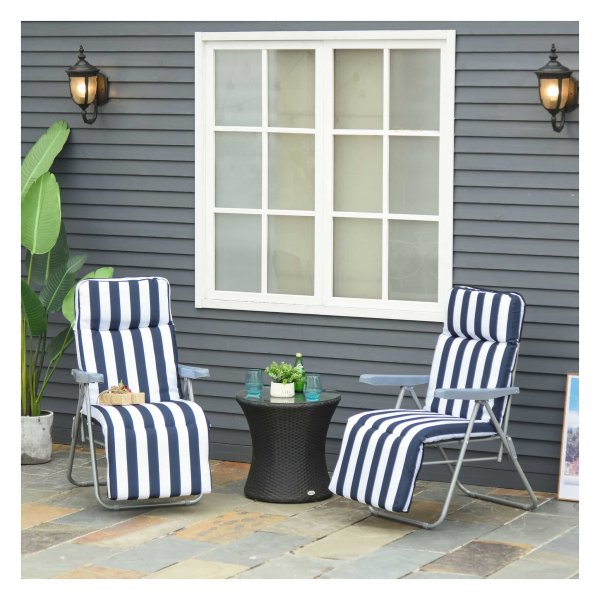 Tuinstoelen - Zaza Home - Vouwbaar - Opvouwbaar - Blauw