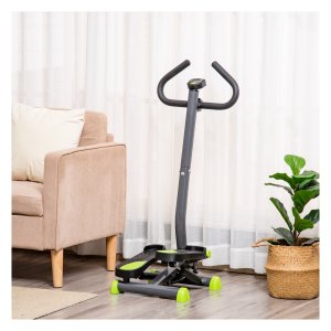 Trainingsloopband - Fitness Swing - LCD-scherm - paraplu & handvat - grijs & groen