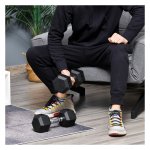 Dumbbells - Gegoten handgrepen - Zeshoekig - Zwart