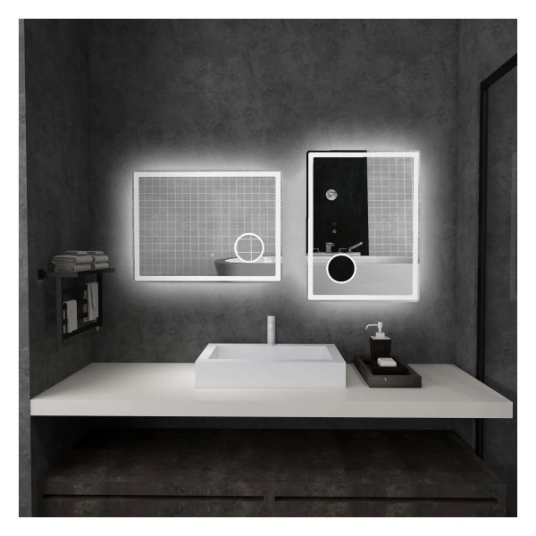 Badkamerspiegel - Zaza Home - LED verlichting - Touchfunctie - Zwart