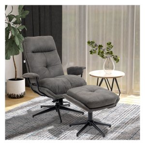Relaxfauteuil - Luxor - Ligfunctie - Draaifunctie - Donkergrijs