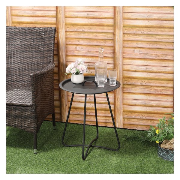 Bijzettafel - Tuinplezier - Met handgreep - Zwart