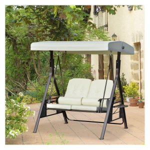 Schommelbank - Hollywood - Metalen frame - Beige