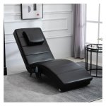 Massagestoel - Comfort Plus - Hoge rugleuning - Kunstleren kussen - Zwart