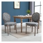 Eetkamerstoelen - RetroLiving - Ademende bekleding - Rubberhout - Grijs