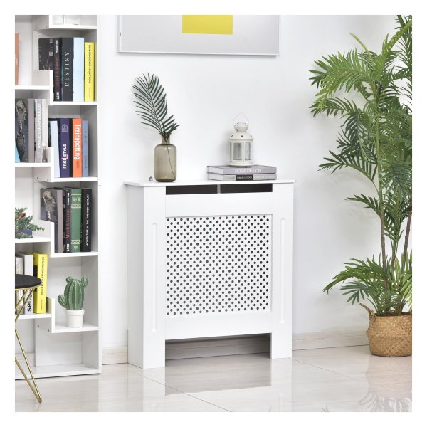 Het verlichten van de body bekleding radiator bedekt verwarmingsbekleding, MDF, wit, B78 x d19 x H82cm