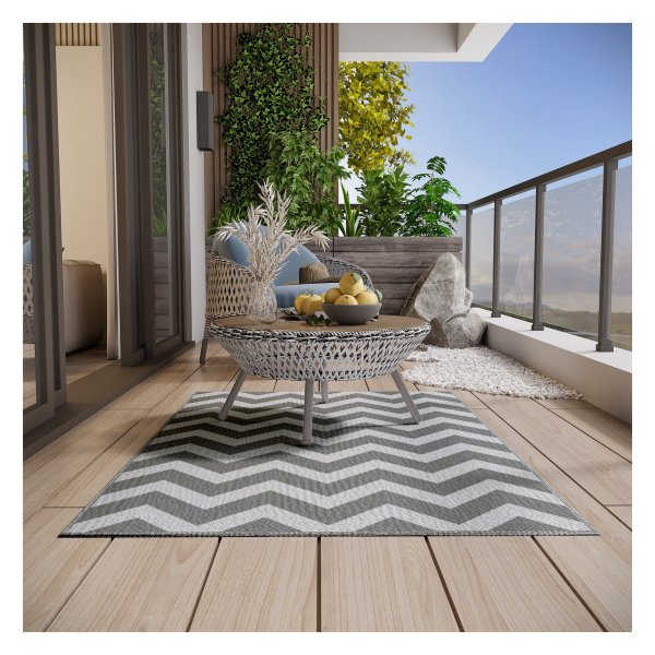 Tapijt - Outdoor Comfort - Weerbestendig - Lichtgrijs/Wit