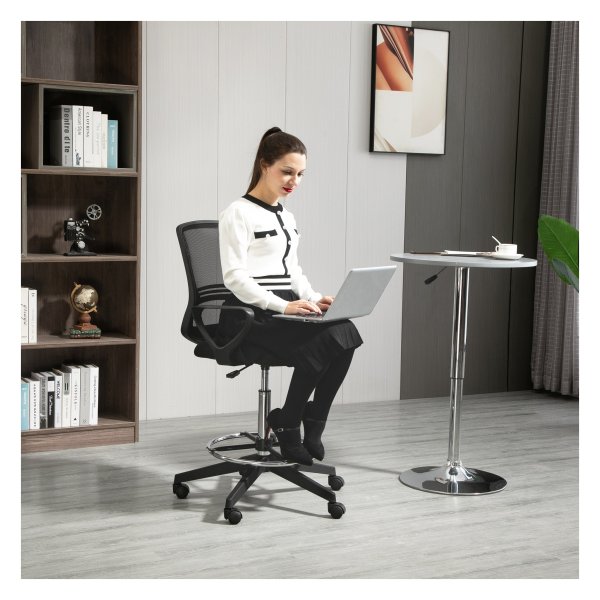 Bureaustoel - Ergonomisch comfort - Verstelbare hoogte - Zwart