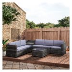 Tuinset - Allibert - Comfortabel zitplaats - Bijzettafel - Grijs