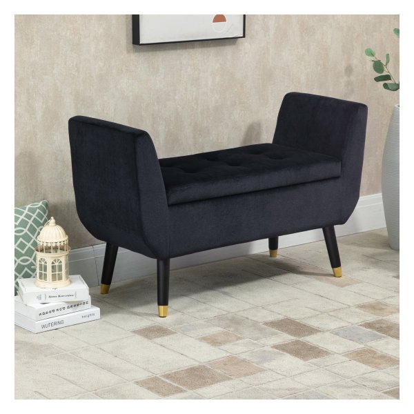 Bankrugleuning - Comfortabel zitten - Opbergvak - Zwart