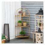 Plantenrek – Opvouwbaar Design – Metaal – Bruin