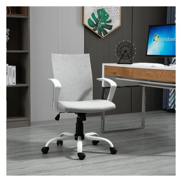 Ergonomische bureaustoel - Comfortabel zitten - Rugleuning met schommelfunctie - Grijs