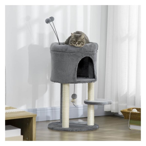 Klimboom - KattenKlim - Kattenhol - Sisalpaal - Grijs