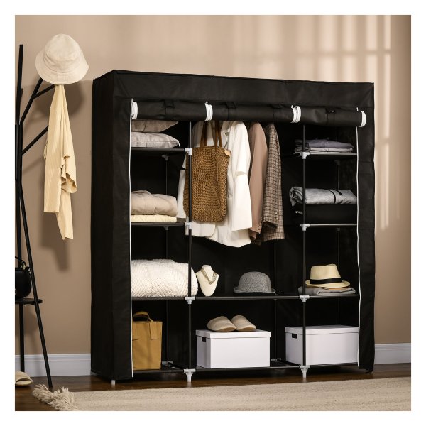 Kledingkast - TrendyLife - Ritssluiting - Stoffen - Grijs