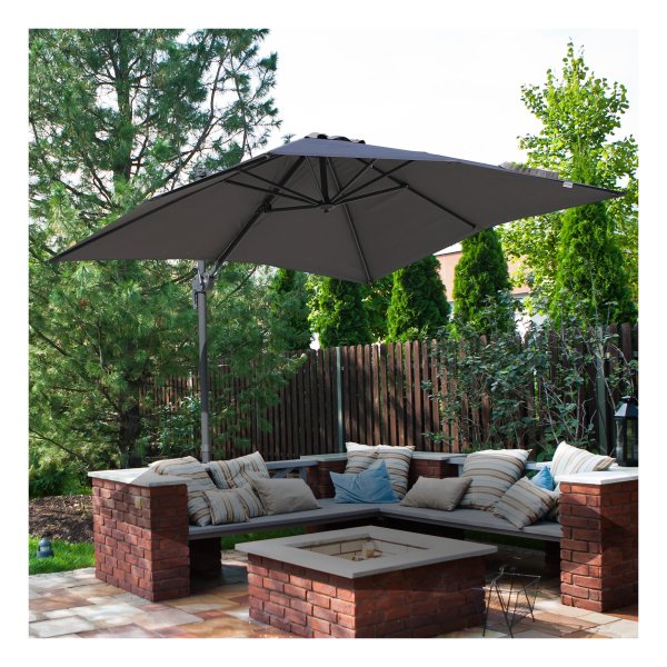 Parasol – Sunblocker - Kantelbare hoek – Draaimechanisme - Grijs