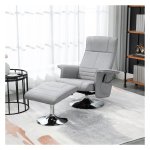 Massagestoel – Comfort Relax - Voetensteun en ligfunctie – Elektrisch - Lichtgrijs