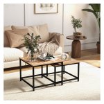 Salontafelset - ModernLiving - Industrieel ontwerp - Staal/walnoot