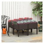 Plantenbak - RattanLux - 4-delig - Afvoergaten - Bruin
