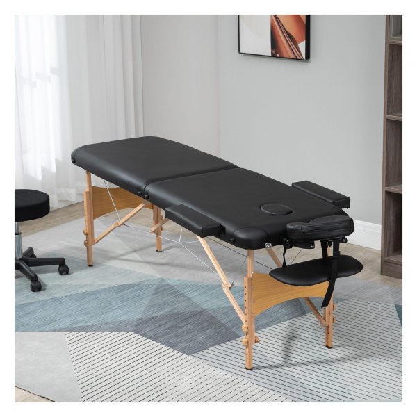Massagestoel - Opvouwbaar - Draagbare hoofdsteun - Zwart