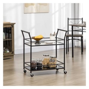 Keukentrolley - Luxe Living - 2 planken - Zijtrolleys - Zwart