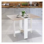 Opvouwbare tafel – - multifunctioneel - eiken spaanplaat - wit