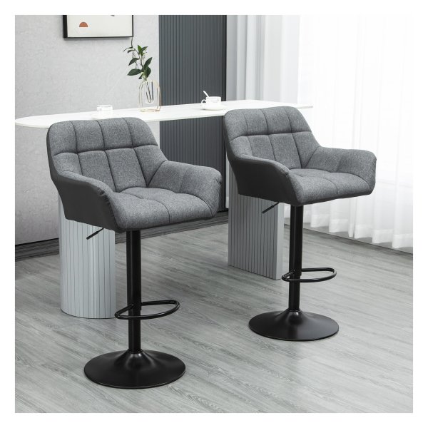 Barstoelen - ModernLiving - Verstelbaar - Grijs