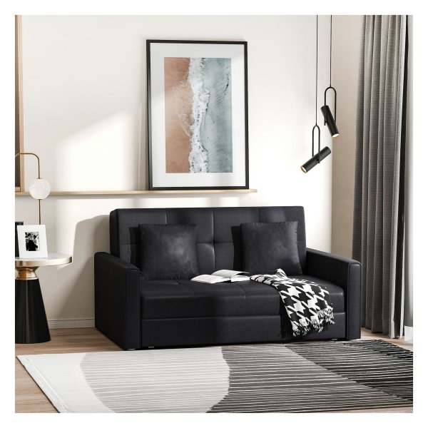 Bankbed – ComfortMeubels - Slaapfunctie – Opbergruimte - Kolengrijs