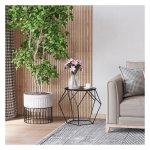 Salontafel - Urban Living - Ronde mand - Opbergruimte - Zwart