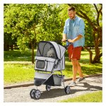 Autobuggy - HappyPets - Opvouwbaar – Multicolor (grijs)