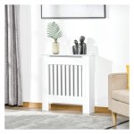 Radiator bekleding verwarmingsdeksel 78x19x81cm radiatorafdekking voor slaapkamer woonkamer mdf wit