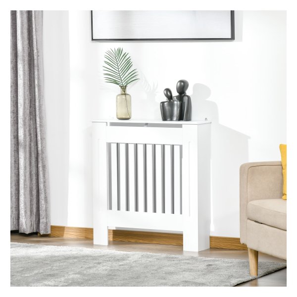 Radiator bekleding verwarmingsdeksel 78x19x81cm radiatorafdekking voor slaapkamer woonkamer mdf wit