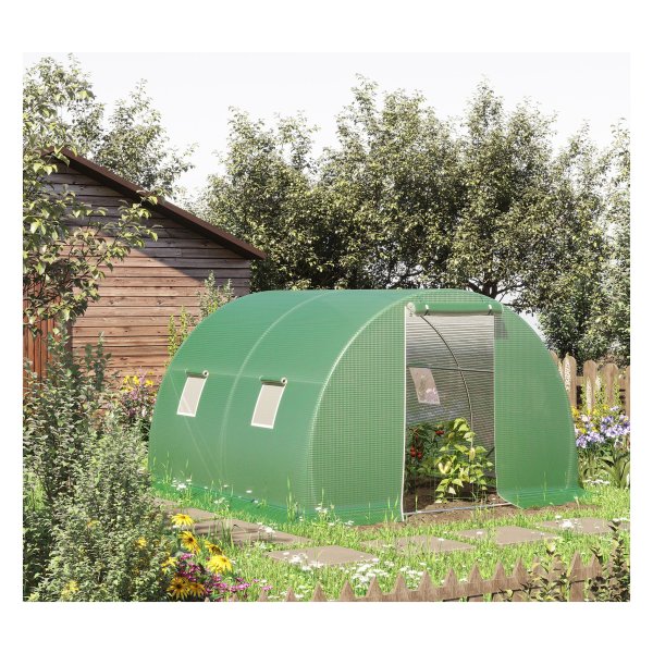 Polytunnel - Loopbaar - 4 raamkas - Donkergroen