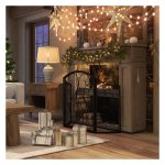 Haardhek - Opvouwbaar Metaal - Vintage Vonkbescherming - Zwart