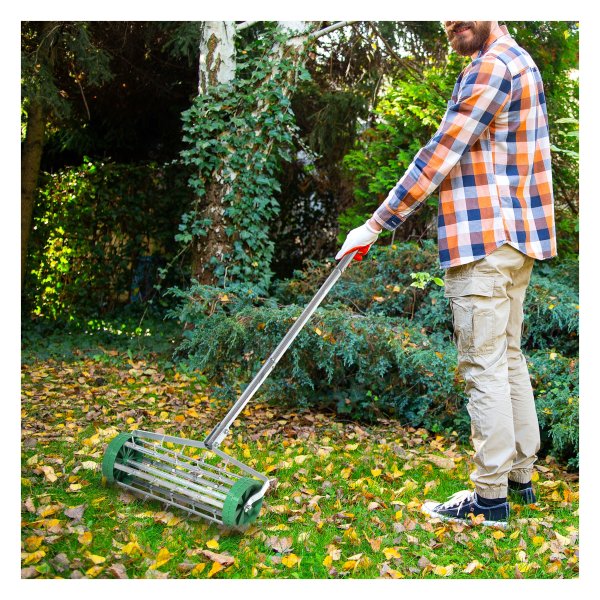 Grasroller - Duurzaam - Verstelbare greep – Gegalvaniseerd - groen