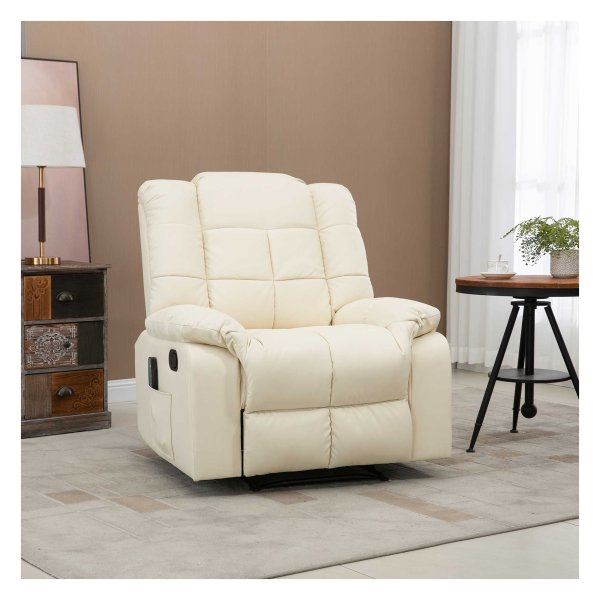 Ontspanningsstoel - ComfortPro - Massagefunctie – TV-functie – Crème