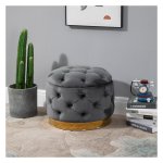 Krukbank - RetroDesign - Gestoffeerd - Antraciet