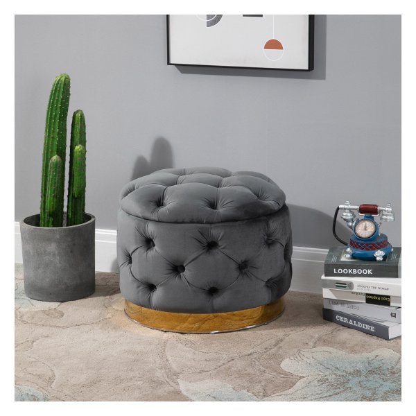 Krukbank - RetroDesign - Gestoffeerd - Antraciet
