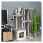 Kattenactiviteitencentrum - Scratch Tree Cat - Kattenmeubels - Meerlaags - Grijs