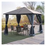Paviljoen - LuxeLeven - Aluminium zijwanden - PC dak - Donkergrijs