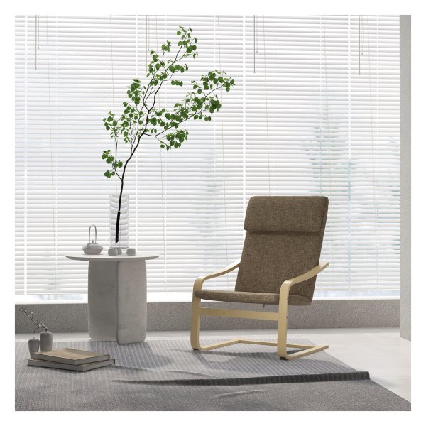 Fauteuil - Comfortabele schommelstoel - Linnen uitstraling - Bruin