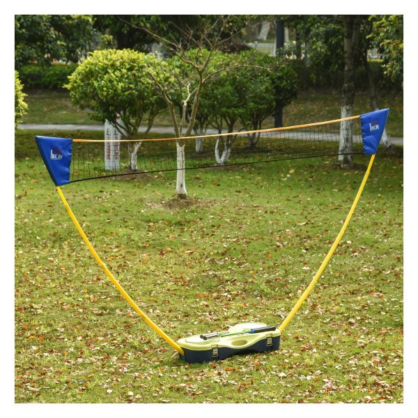 Badmintonset - Outdoor Fun - Inclusief net - 4 rackets - Geel