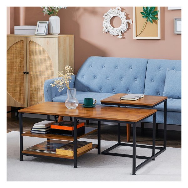 Salontafel - StalenFrame - IndustriëleStijl - Zwart