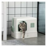 Kattenbak - HappyCat - inclusief deodorant - met kap - wit