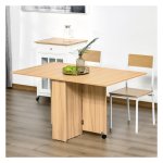 Mobiele - Opvouwbare Eettafel - Opbergruimte - Naturel