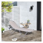 Tuinligstoel - Relaxdesign - Aluminium - Beige