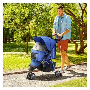 Huisdierbuggy - LuxePaws - Groot draagvermogen - Comfortabel - Blauw