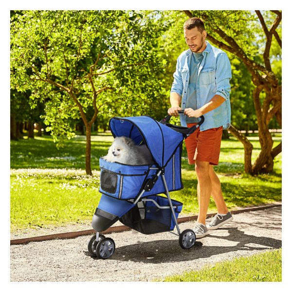 Huisdierbuggy - LuxePaws - Groot draagvermogen - Comfortabel - Blauw