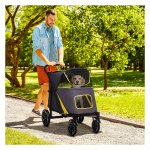 Hondenbuggy - PawHut - Opvouwbaar - Stevig Oxford-stof - Donkergrijs